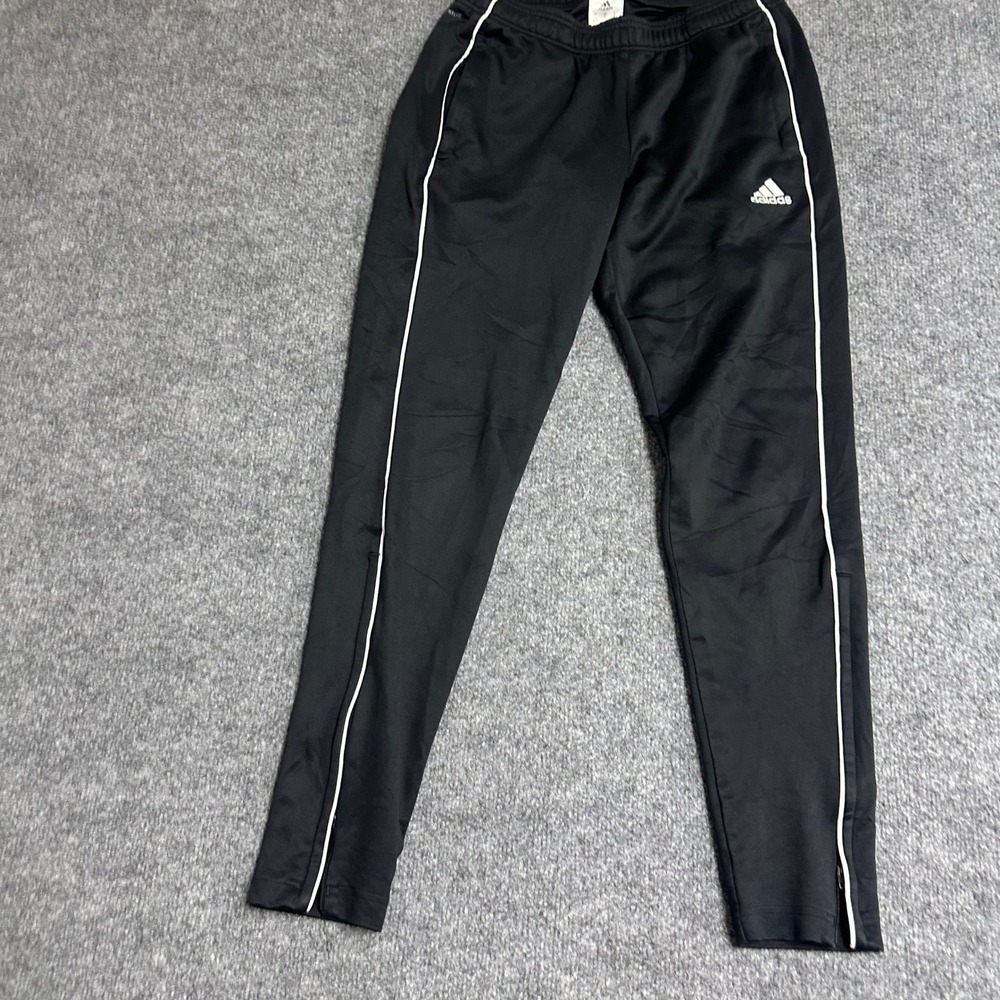 Adidas Track Pants Womens Size S Black White Piping Athletic Joggers Tapered